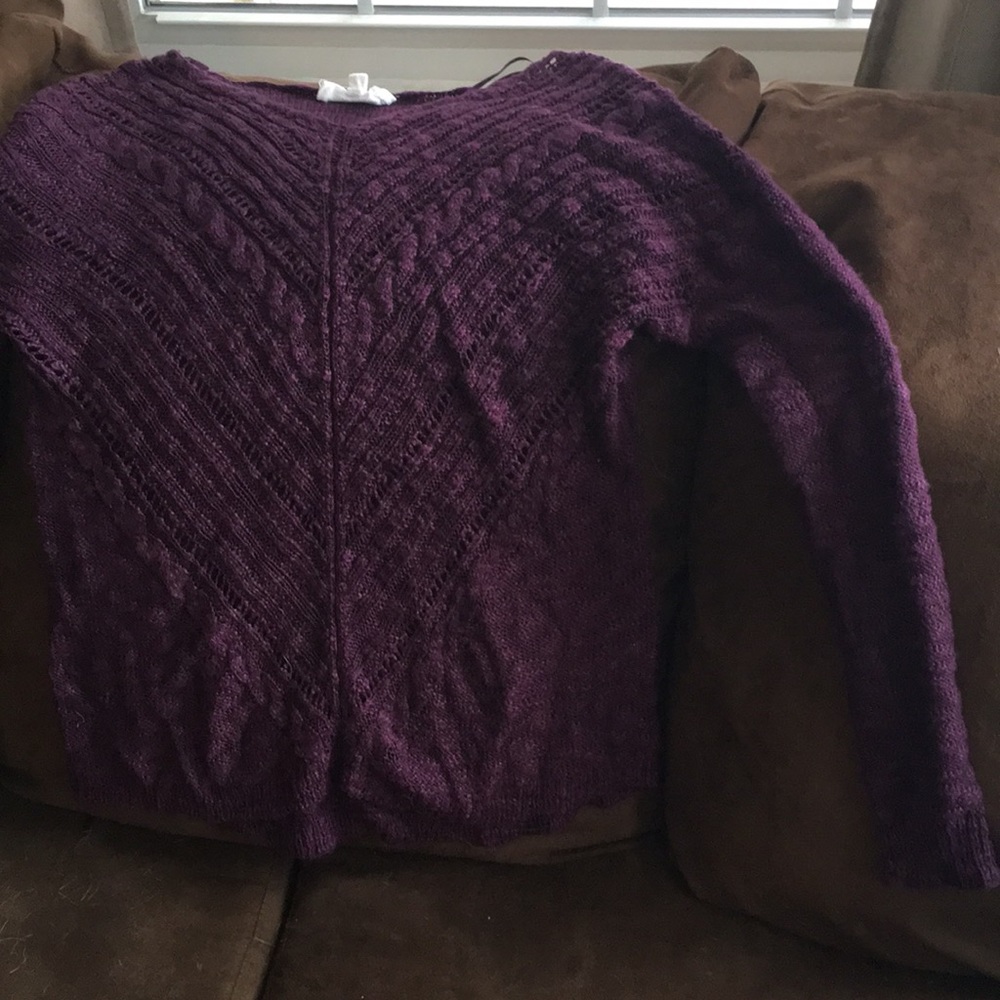 Loose knit purple/plum sweater
